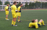 Five-a-side Football Tournament: The 2007 Prague Masters - Slepi Kone's subs watch on as they qualify with a 1-1 draw with Northam Celtic